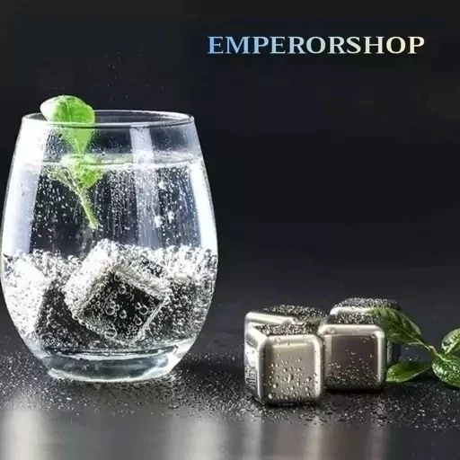 قالب یخ استیل خنک کننده نوشیدنی ضدزنگ و دارای ماده مخصوص خنک کننده 8 عددی با انبر مخصوص یخ فلزی دائمی