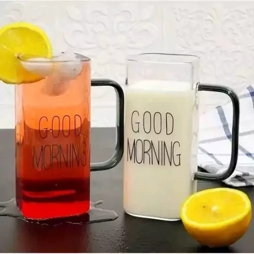 لیوان طرح Good Morning مدل مربعی ( در دو سایز )