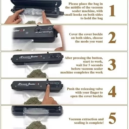 دستگاه بسته بندی خلاء اتوماتیک وکیوم و پرس مواد غذایی vacuum sealer