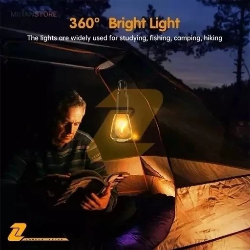 لامپ شارژی کمپینگ فیلامنتی قلاب دار مدل CAMPING LAMP HK-169