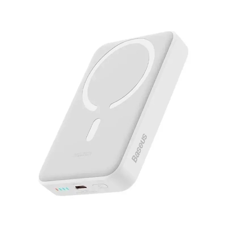 پاور بانک بی سیم مگنتی باسئوس مدل Magnetic Mini Wireless 20w با ظرفیت 5000 میلی امپر