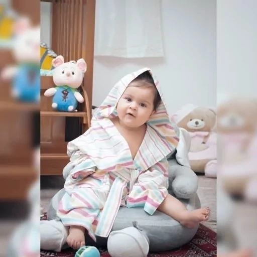 حوله کودک یزدی تن پوش سایز کودک و نوجوان لباسی جنس 100 درصد نخ حوله تن پوش حوله پالتویی