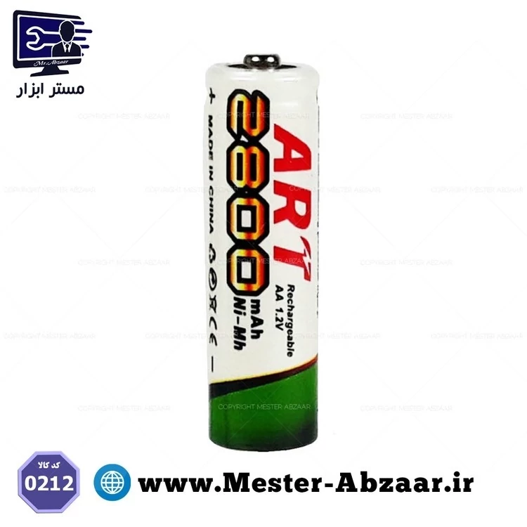 باتری شارژی قلمی 2800 میلی آمپر قابل شارژ آرت مدل T-02 باطری بسته 4 عددی ARTتعداد باتری های موجود در پک 4 عدد نوع باتر