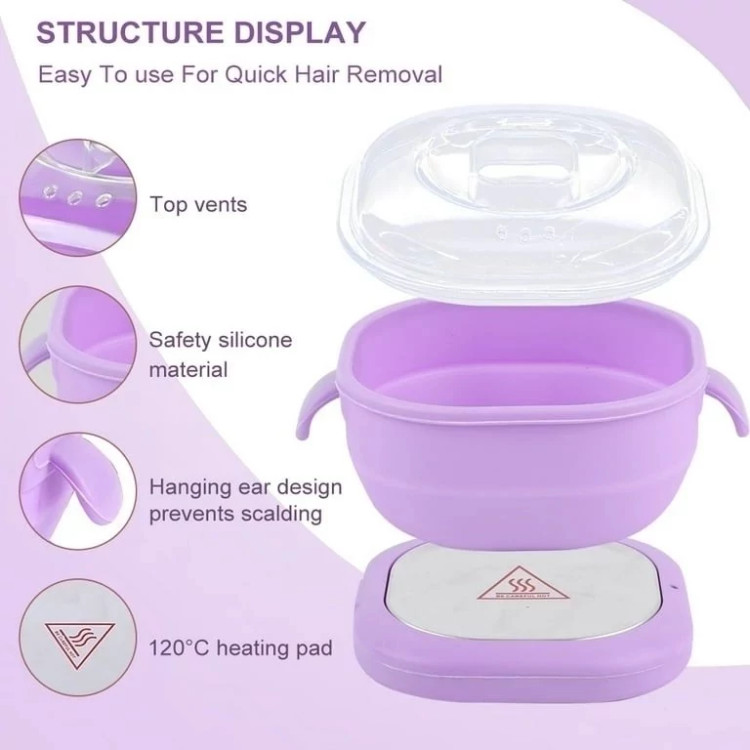 دستگاه وکس سیلیکونی ، موم گرم کن اصلی وارداتی تاشو سلیکونی مربع wax warmer