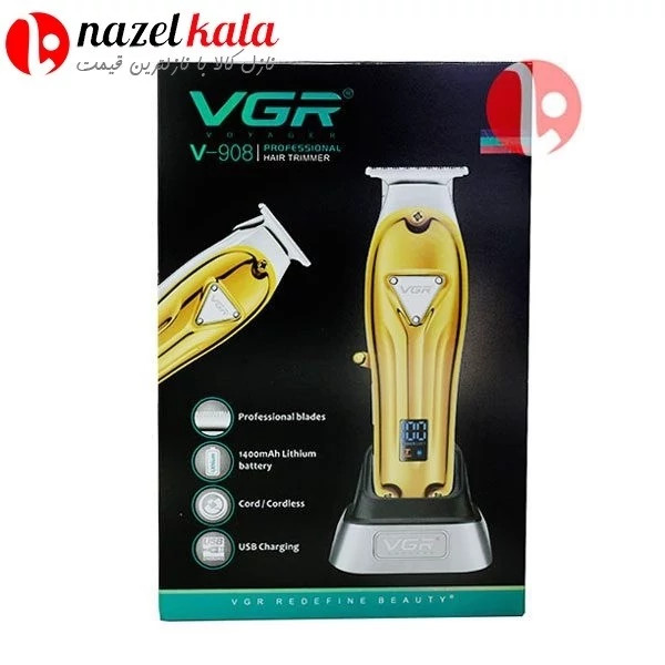 ماشین اصلاح سر و صورت حرفه ای وی جی آر VGR مدل 908