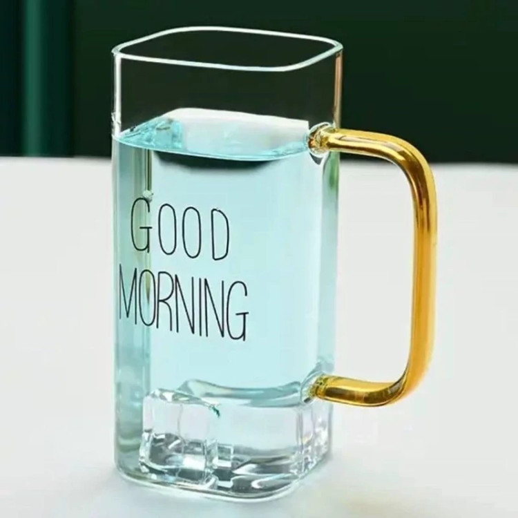 لیوان طرح Good Morning مدل مربعی ( در دو سایز )