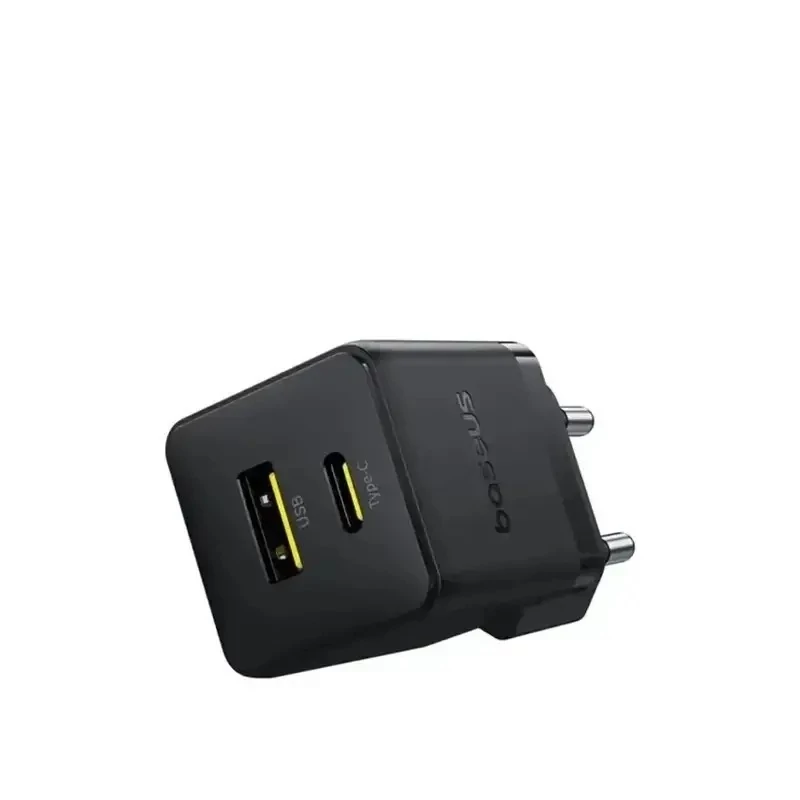 شارژر دیواری دو پورت باسئوس مدل Palm Fast Charger C+U توان 20 وات