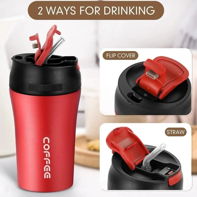 ماگ سفری coffee دو درب گنجایش 0.380 لیتر ( کد 10 )