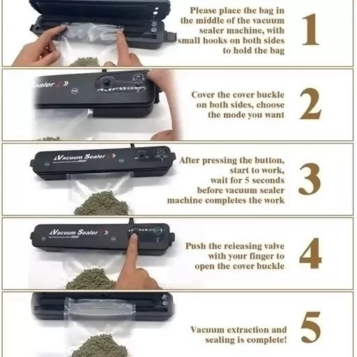 دستگاه بسته بندی خلاء اتوماتیک وکیوم و پرس مواد غذایی vacuum sealer