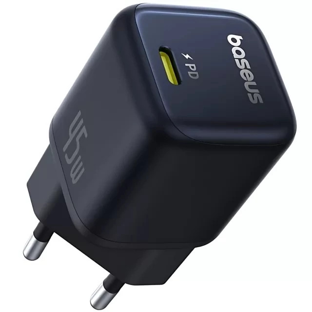 شارژر دیواری فست شارژ تایپ سی 45 وات بیسوس CCGAN45CE Baseus
