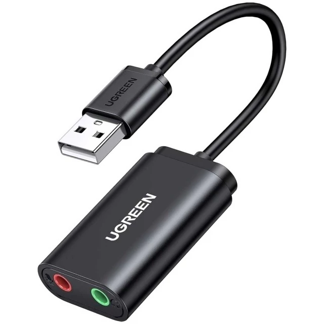 کارت صدا و مبدل USB به جک 3.5 میلی متری 15 سانتی متری یوگرین US205 30143 UGREEN