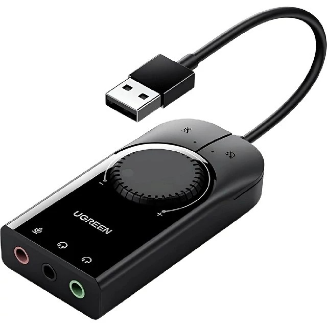 کارت صدا اکسترنال USB به جک 3.5 میلی متر یوگرین با کابل 15 سانتی متری CM129 40964