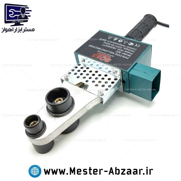 اتو لوله مینی خانگی 1800 وات دیمر دار با لوازم کامل قیچی ، المنت اضافه ، لقمه و دستکش باس مدل BOSS 32C توان 600-1800W