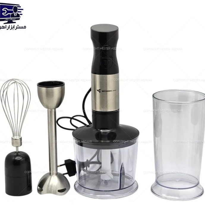 گوشت کوب برقی 4 کاره مباشی ژاپن 800 وات ( همزن خردکن مخلوط کن و...) مدل MEBASHI JAPAN ME-HM1100