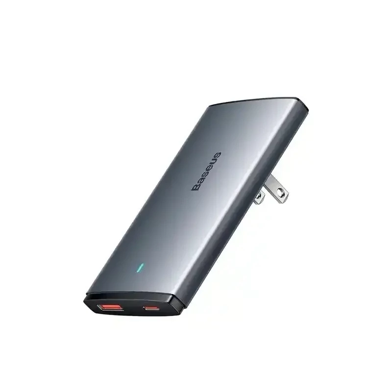 شارژر دیواری دو پورت باسئوس مدل GaN5 Pro Ultra Slim توان 65 وات (همراه کابل)