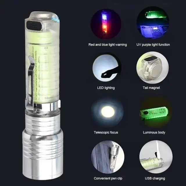 چراغ قوه پلیسی چندکاره مدل 520A Multifunctional police flashlight model 520
