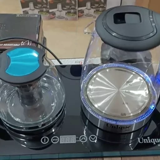 چایساز چای ساز کنارهمی یونیک صفحه لمسی کتری شیشه توان 2200 وات