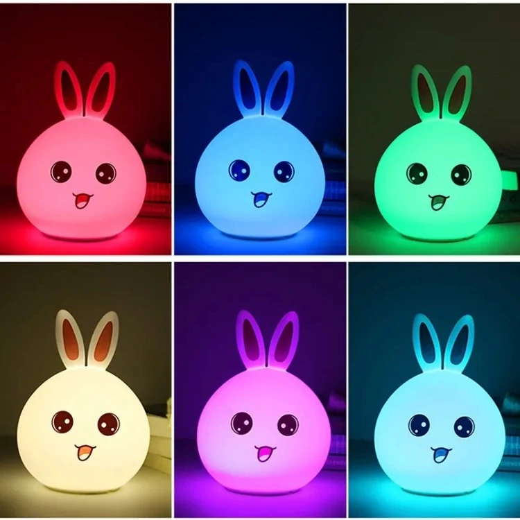 چراغ خواب سیلیکون خرگوش خندان Smiling Rabbit Silicone Night Lig