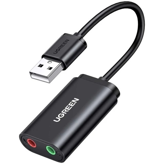 کارت صدا و مبدل USB به جک 3.5 میلی متری 15 سانتی متری یوگرین US205 30143 UGREEN