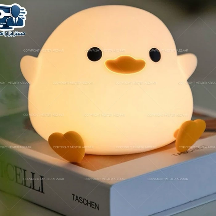 چراغ خواب سیلیکونی طرح جوجه 7 رنگ فانتزی رومیزی قابل شارژی مدل duck zh-129