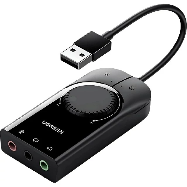 کارت صدا اکسترنال USB به جک 3.5 میلی متر یوگرین با کابل 15 سانتی متری CM129 40964