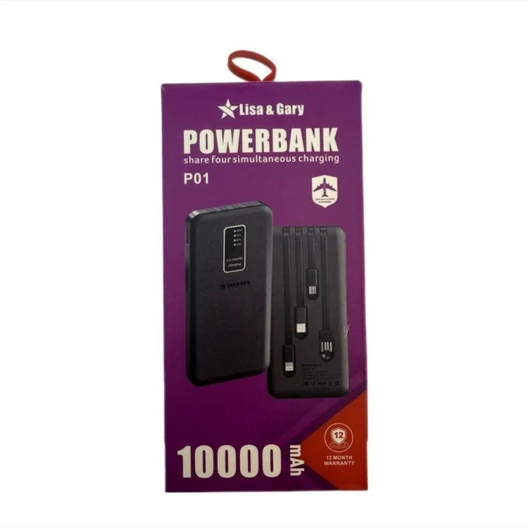 پاور بانک اصلی لیزا و گری مدل P01 ظرفیت 10000 میلی آمپرساعت پاور بانک اصلی لیزا و گری مدل P01 ظرفیت 10000 میلی آمپرساعت