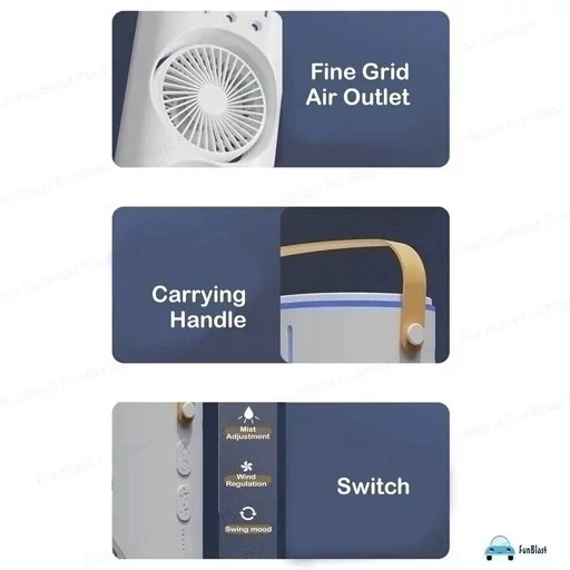 پنکه شارژی مه پاش دوقلو مدل Double-ended Spray Fan- کد147