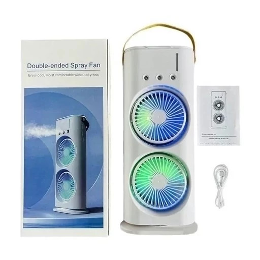 پنکه شارژی مه پاش دوقلو مدل Double-ended Spray Fan- کد147
