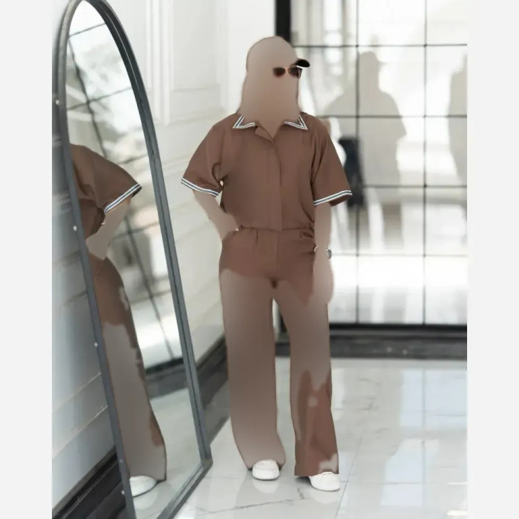 پولوشرت تک خط جلو زیپی دو تیکه پولدارتر و شلوار