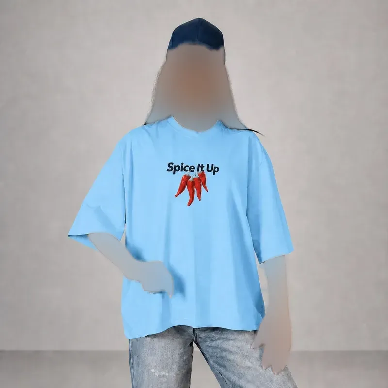 تیشرت فری سایز نخ پنبه فلفل قد 65 سانت دور سینه 140 سانت