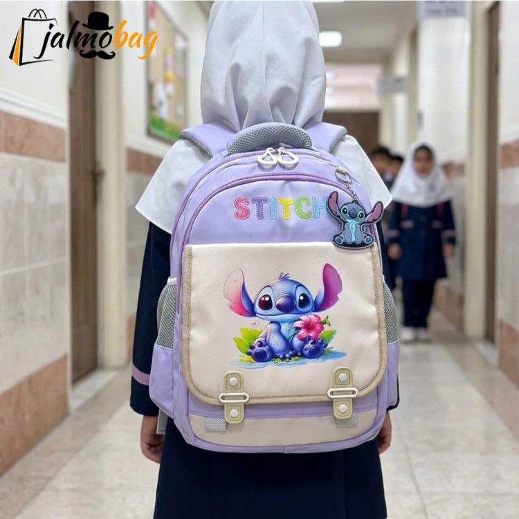 کوله پشتی مدرسه طرح استیج مناسب پیش دبستانی و دبستان جنس پارچه کجراه خارجی