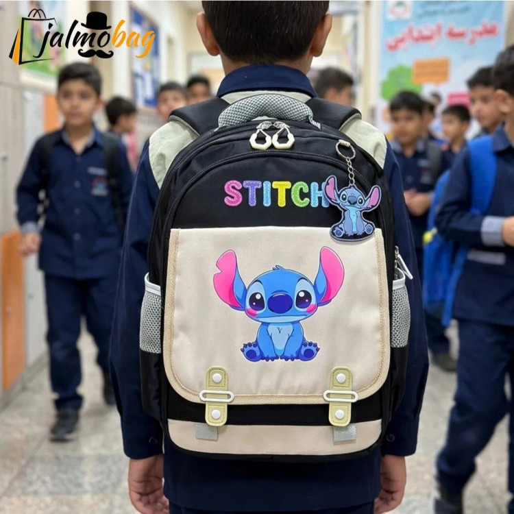 کوله پشتی مدرسه طرح استیج مناسب پیش دبستانی و دبستان جنس پارچه کجراه خارجی