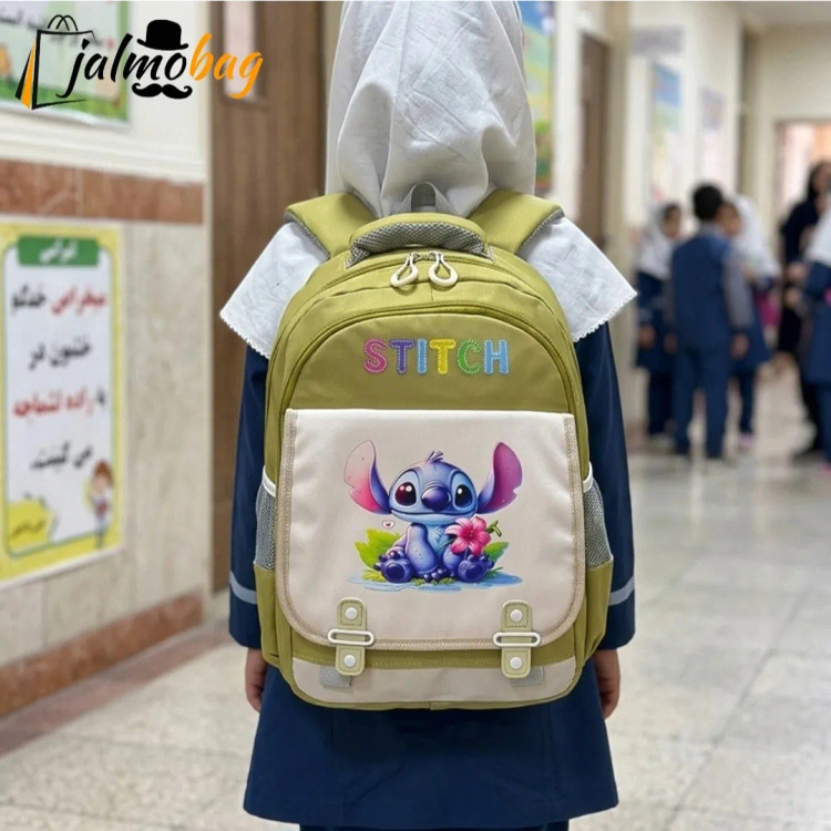کوله پشتی مدرسه طرح استیج مناسب پیش دبستانی و دبستان جنس پارچه کجراه خارجی