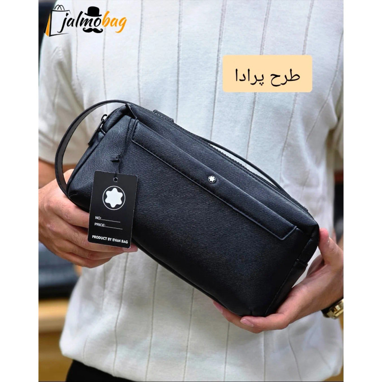 کیف دستی مردانه مونت بلانک چرم دوحالته چهار زیپ مدل دبل فیس