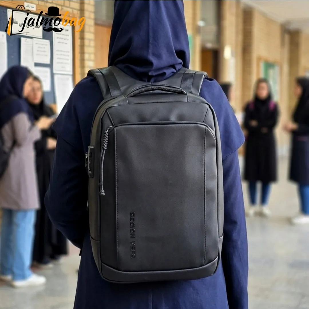 کوله پشتی لپتاپ دانشجویی و اداری قفل دار مناسب لپتاپ 17.5 اینچ
