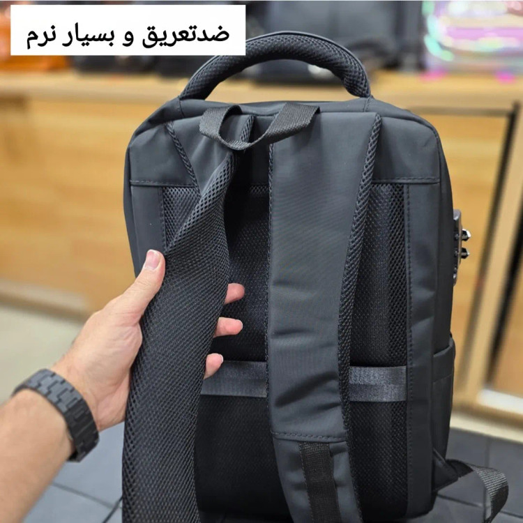کوله پشتی لپتاپ دانشجویی و اداری قفل دار مناسب لپتاپ تا 17.5 اینچ مردانه و زنانه