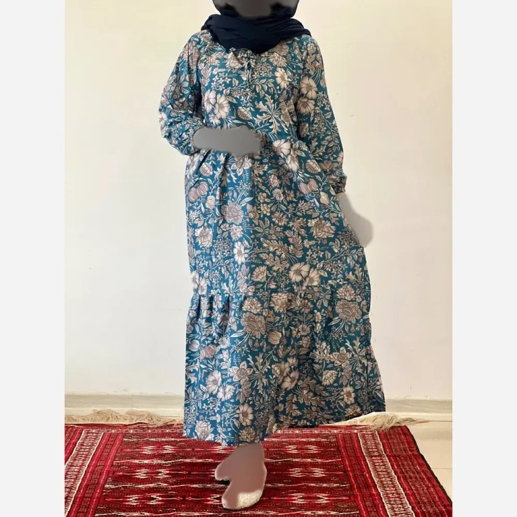 ساحلی گلدار خنک و تابستانه جنس فلور بوگاتی فری سایز