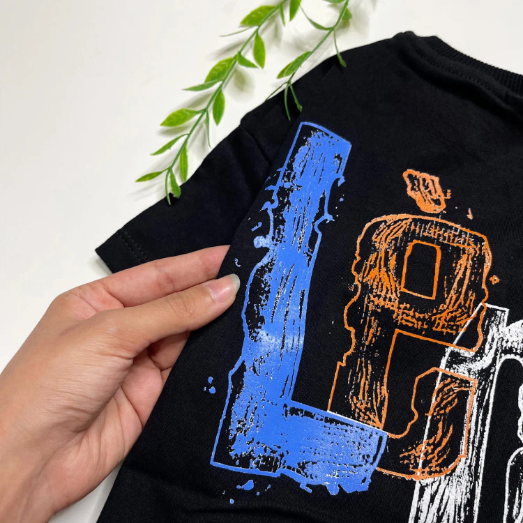 تیشرت مشکی محرمی اسپرت دخترانه و پسرانه سایز 3 تا 14 سال پنبه ترک